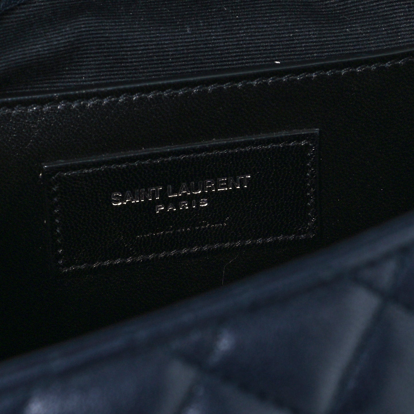 Sheepskin Tri-Quilt Monogram Medium Soft Envelope Bag Deep Marine