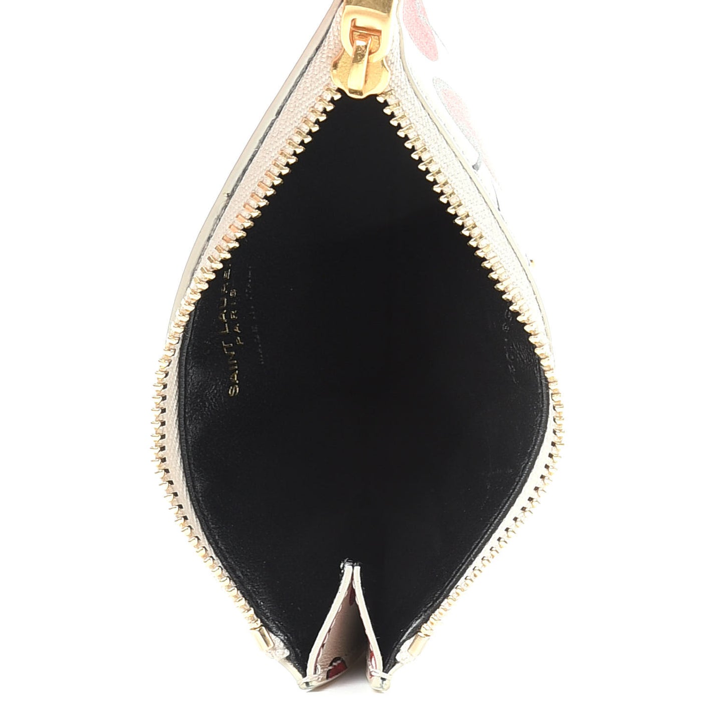Calfskin Monogram Cherry Fragments Zippered Card Case