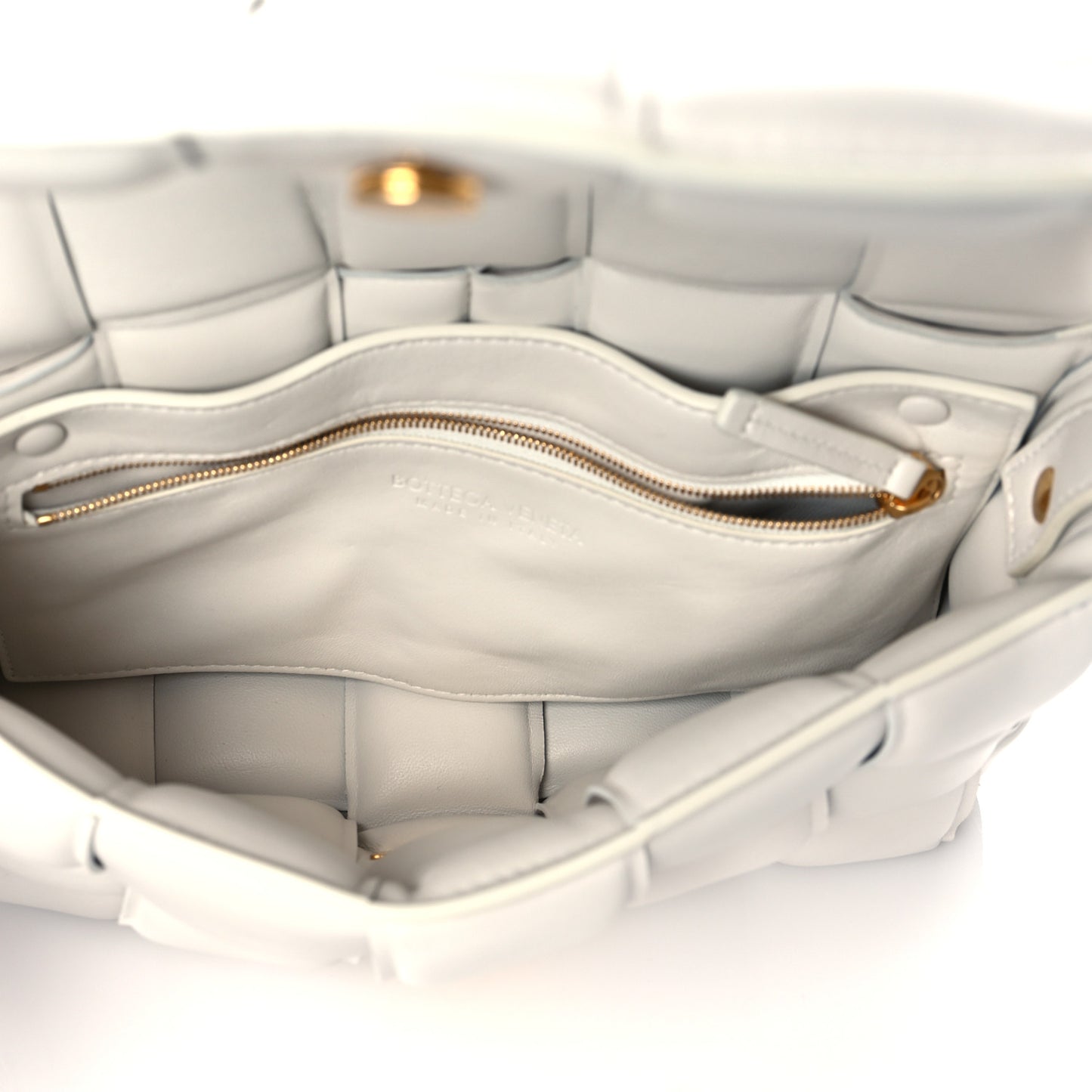 Nappa Maxi Intreccio Padded Cassette Crossbody Bag Chalk