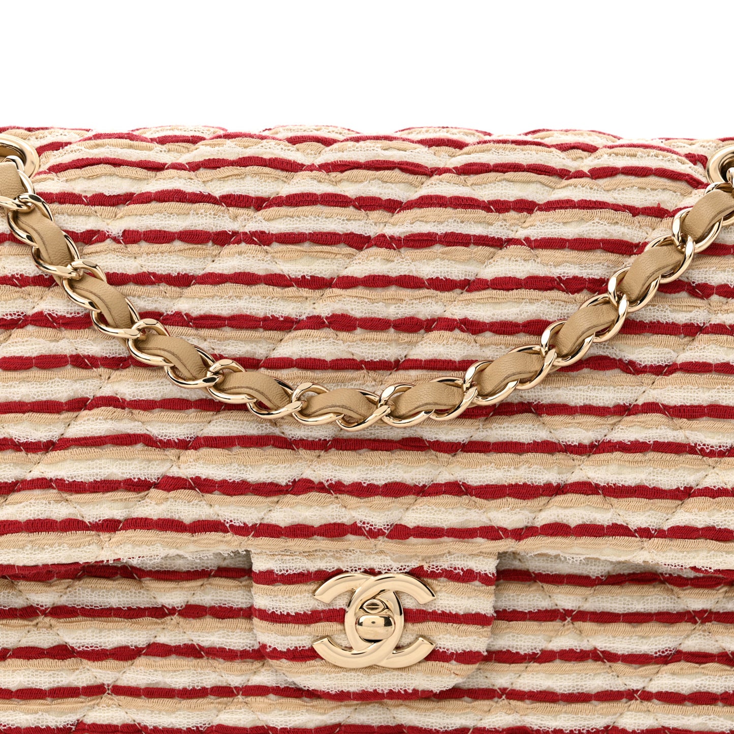 Jersey Quilted Medium Coco Sailor Flap Red White