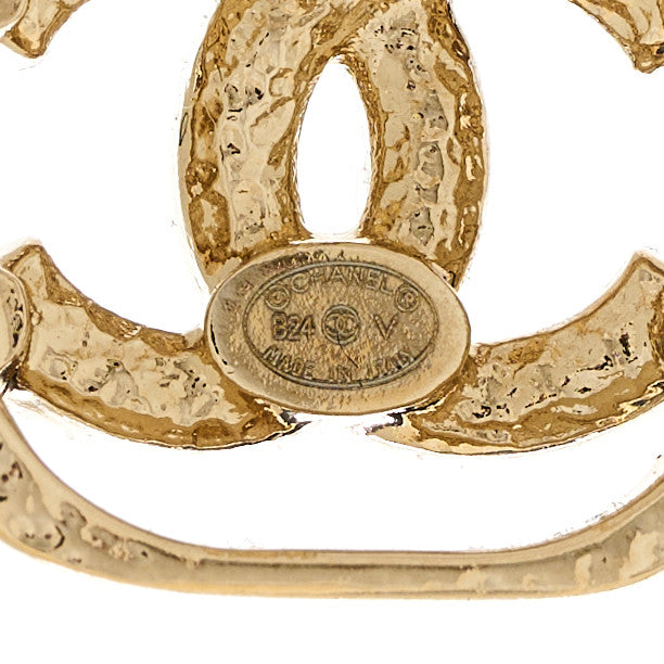 Crystal Square CC Earrings Gold