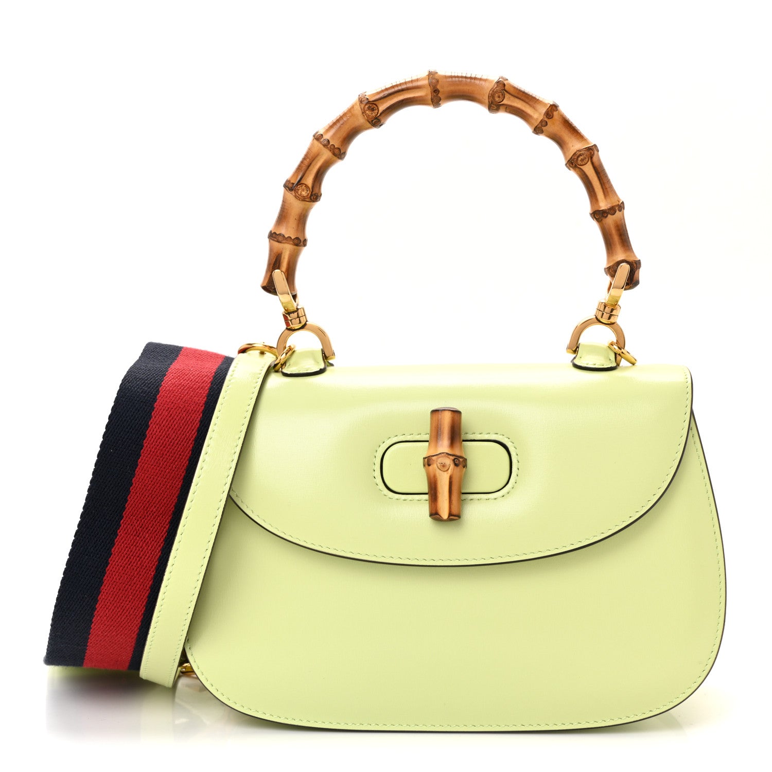 GUCCIバック Gucci Boarded Dyana Lux Calfskin Web Small Bamboo 1947 Top Handle