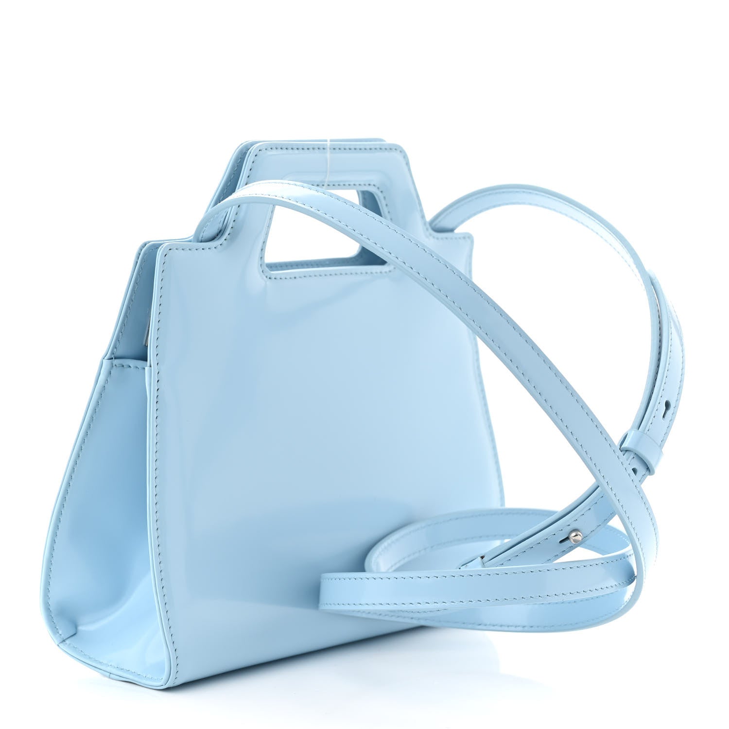 Salvatore Ferragamo Brushed Calfskin Mini Wanda Top Handle Bag Light Blue 3 of 9