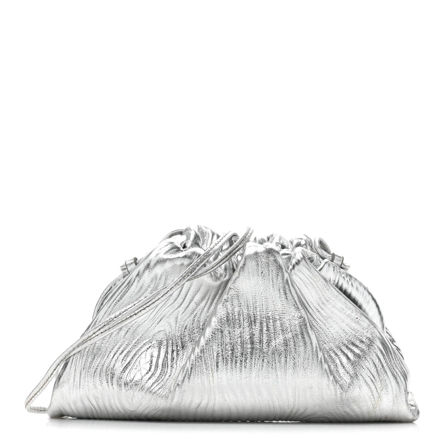 Metallic Bark Calfskin The Mini Pouch Silver