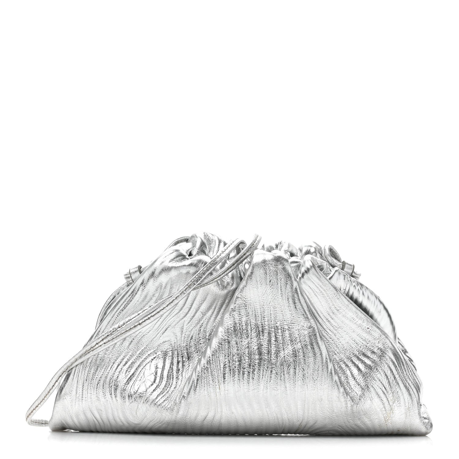 Bottega Veneta Metallic Bark Calfskin The Mini Pouch Silver 1 of 10