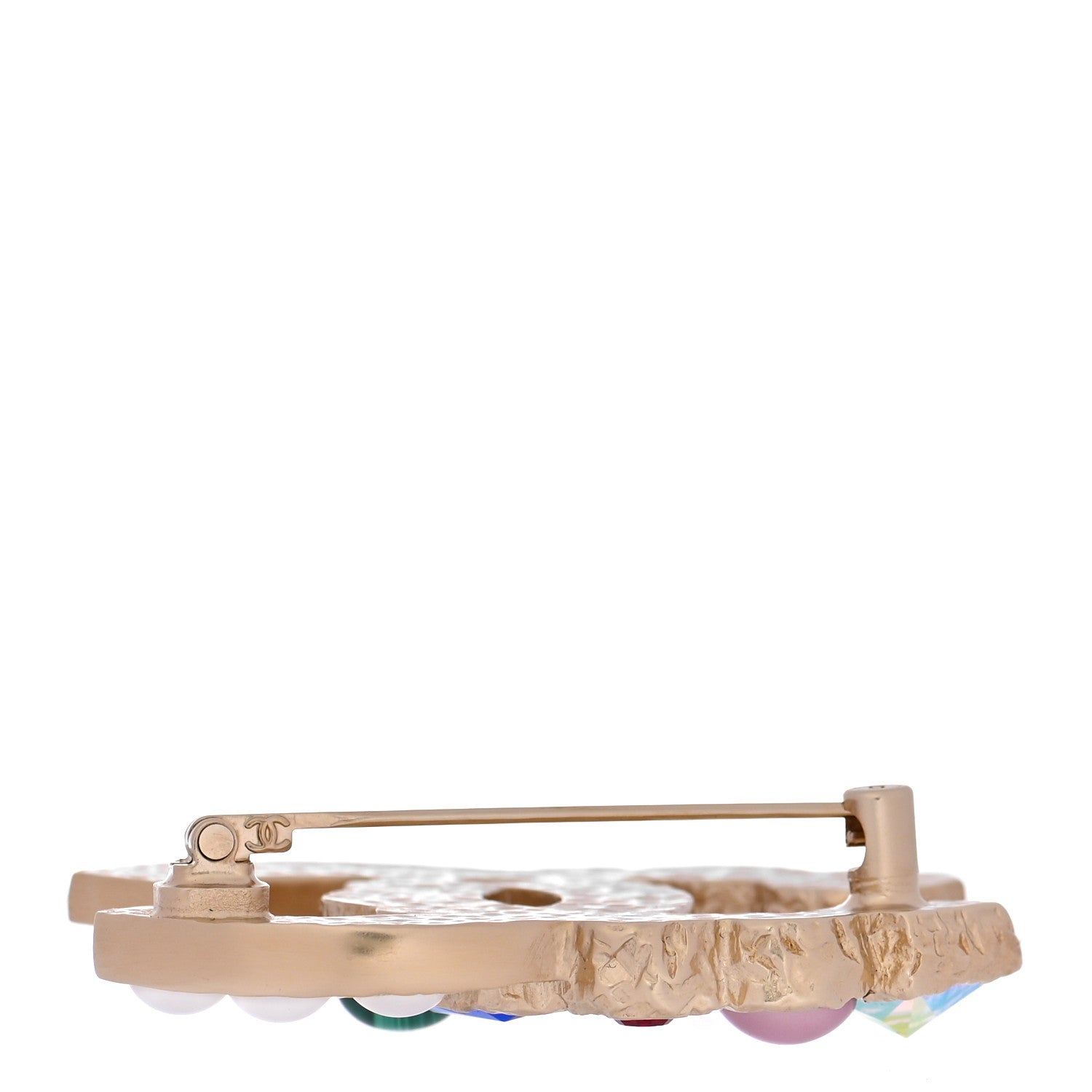 Chanel Pearl CC Crystal Brooch Gold Multicolor 4 of 5