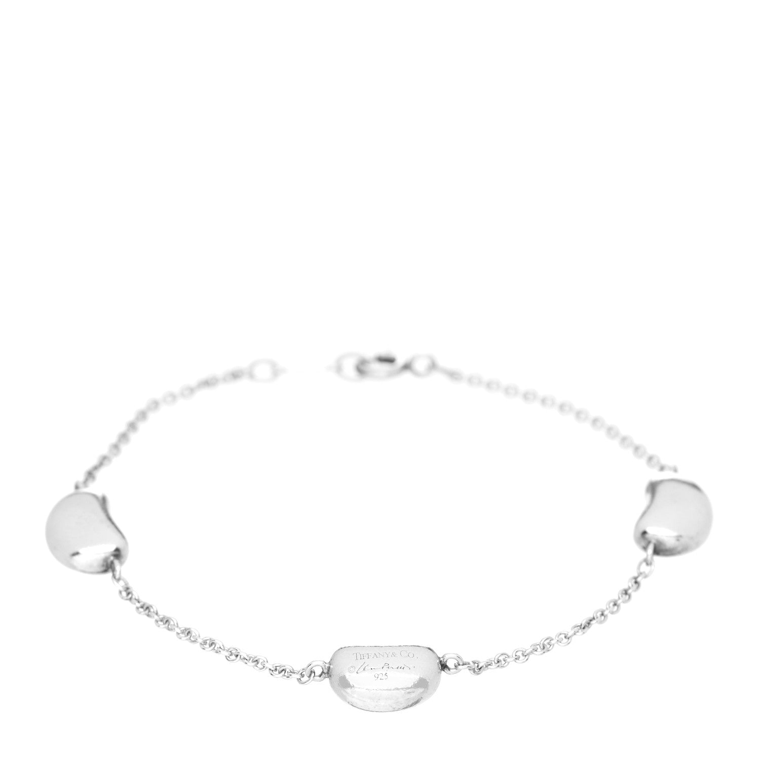 Tiffany Sterling Silver Elsa Peretti Three Bean Bracelet 876319