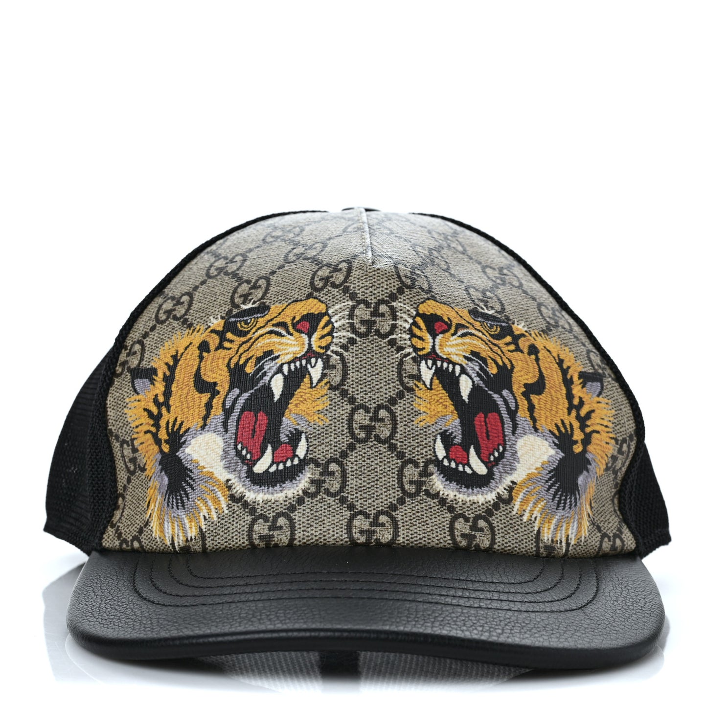GG Supreme Monogram Tiger Print Baseball Hat XL Beige