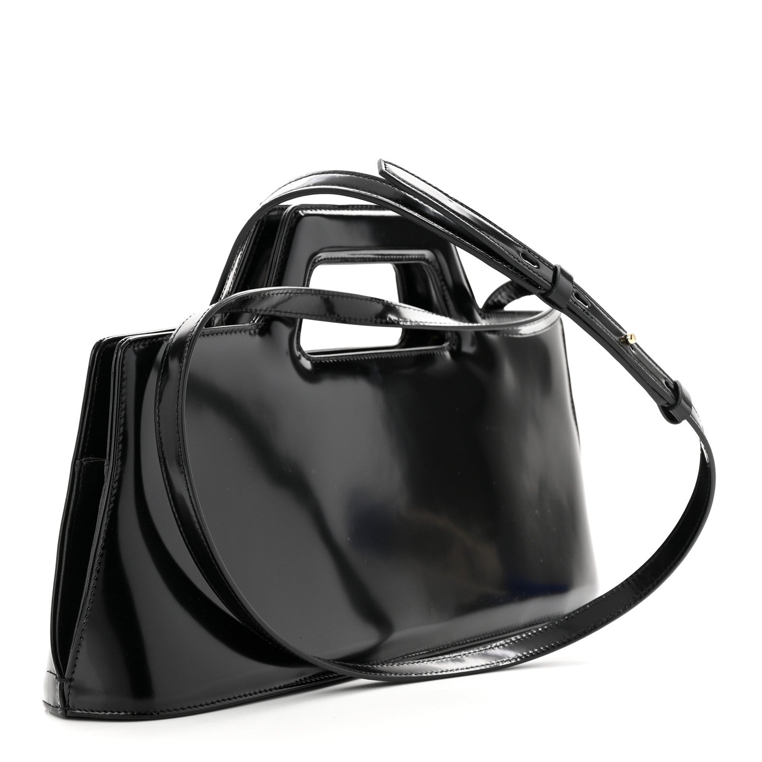 Salvatore Ferragamo Brushed Off Calfskin Wanda East West Top Handle Bag Black 3 of 12