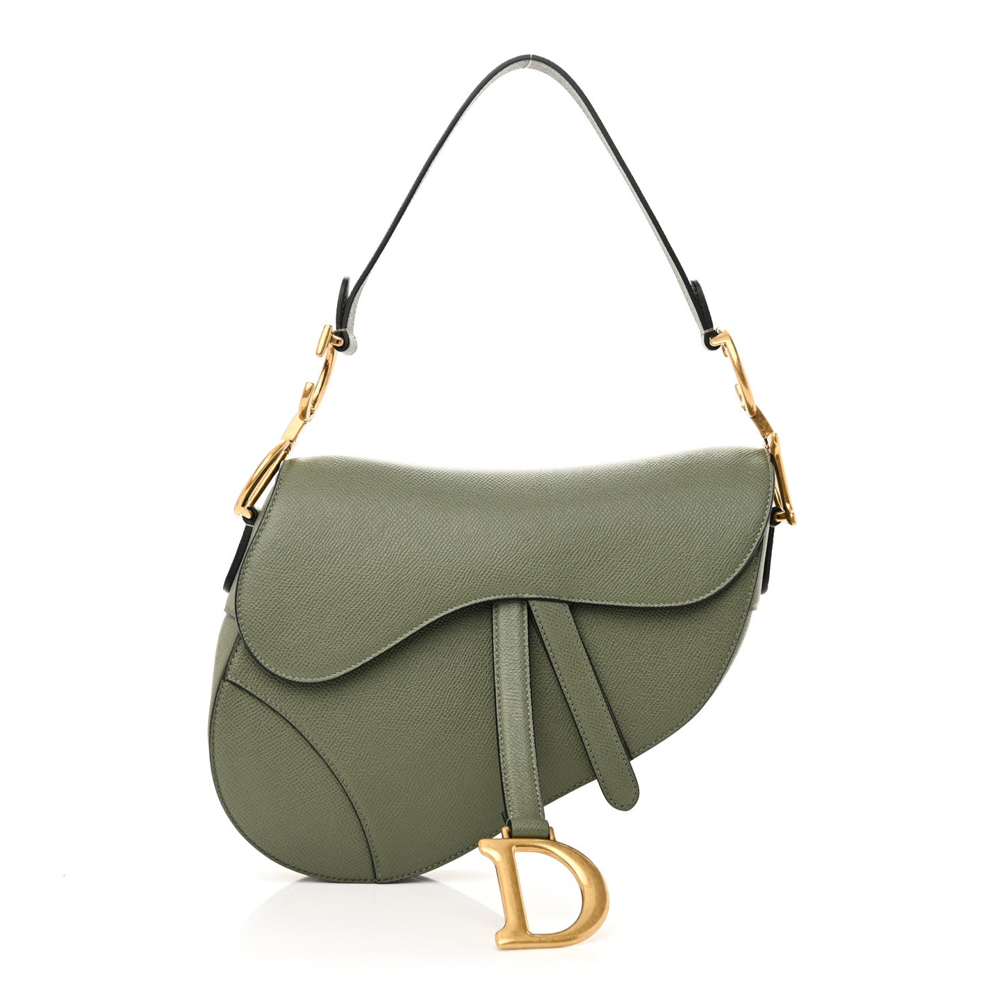 Grained Calfskin Saddle Bag Sage