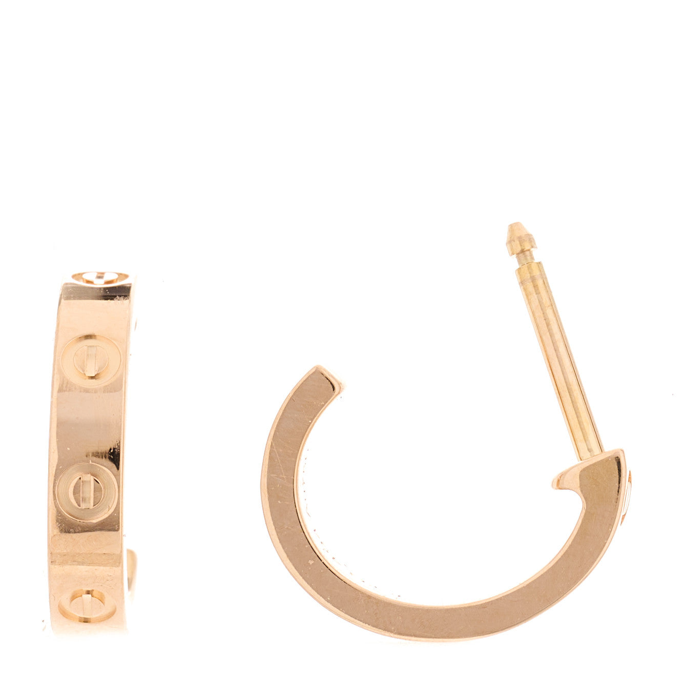 18K Pink Gold Small LOVE Hoop Earrings