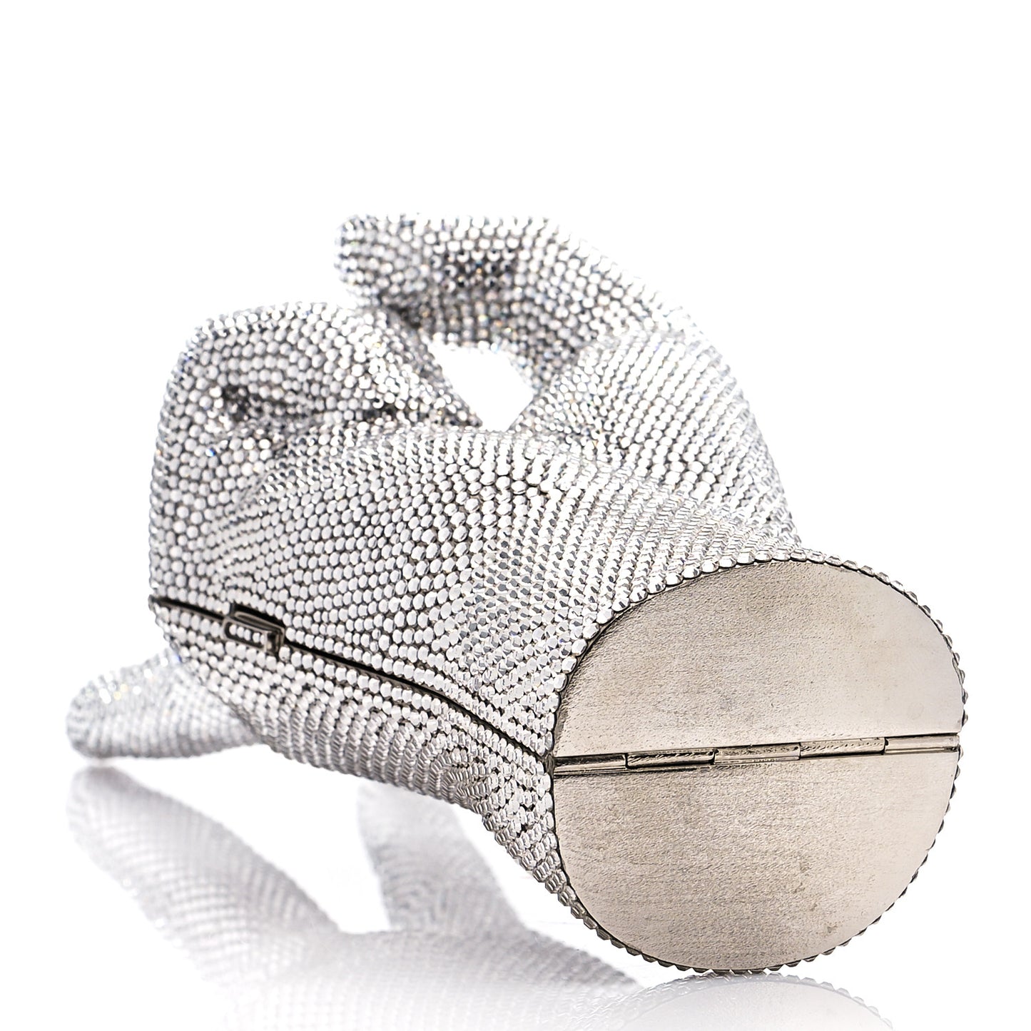 Swarovski Crystal War And Peace Minaudiere Clutch Silver