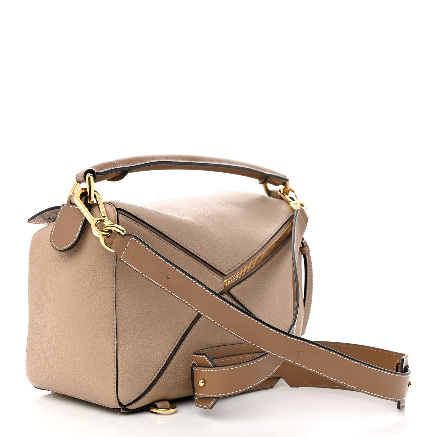 Calfskin Medium Puzzle Bag Sand Mink