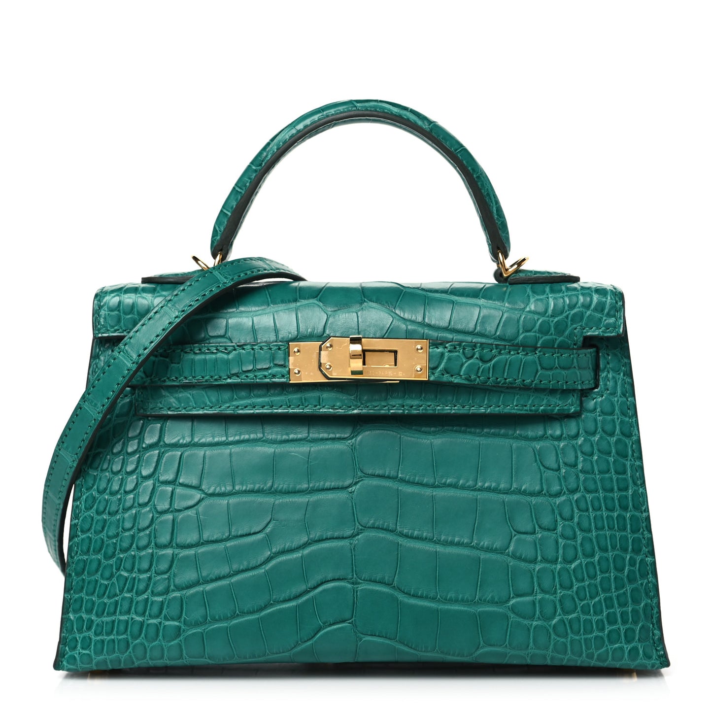 Matte Alligator Mini Kelly Sellier 20 Malachite