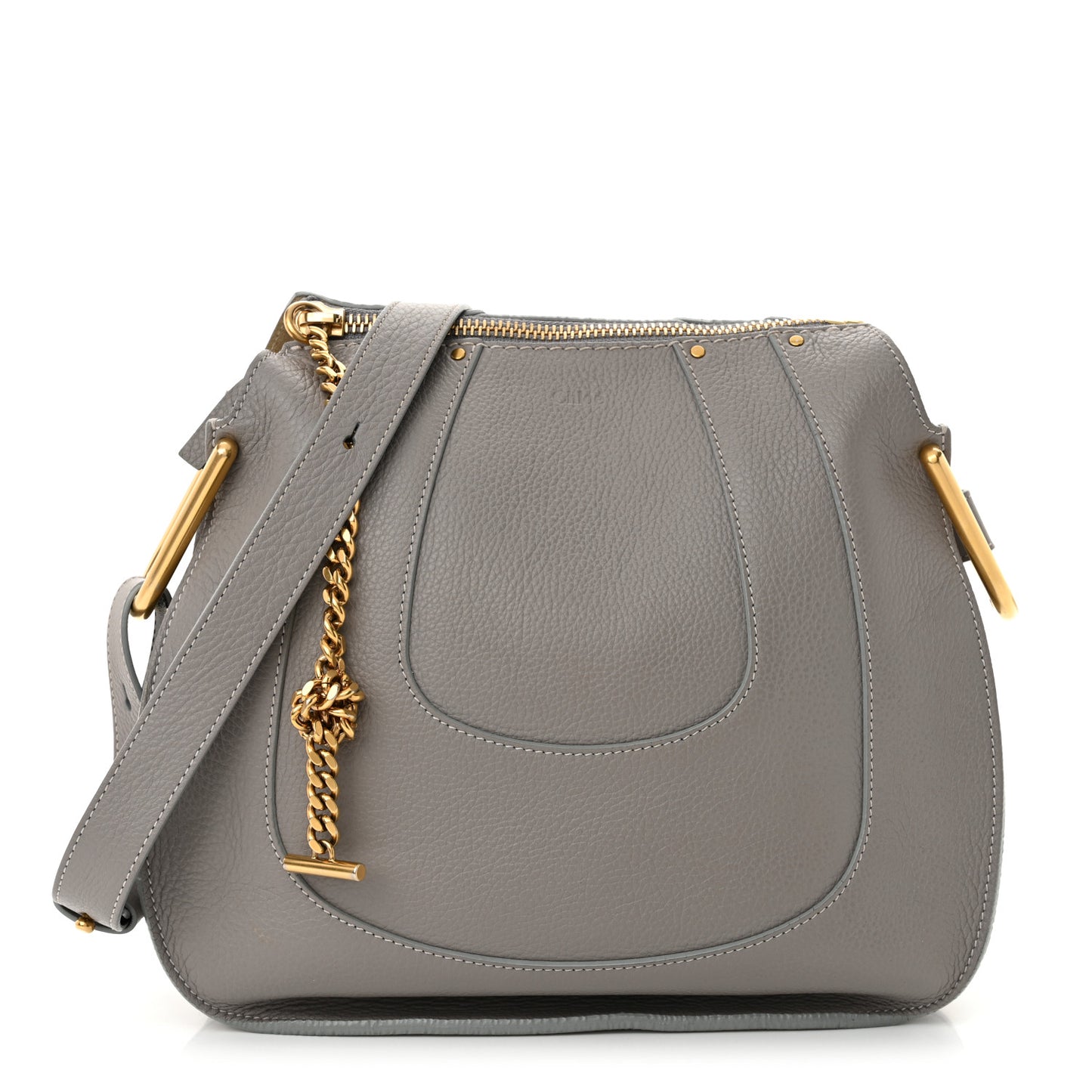 Grained Calfskin Small Hayley Hobo Cashmere Grey