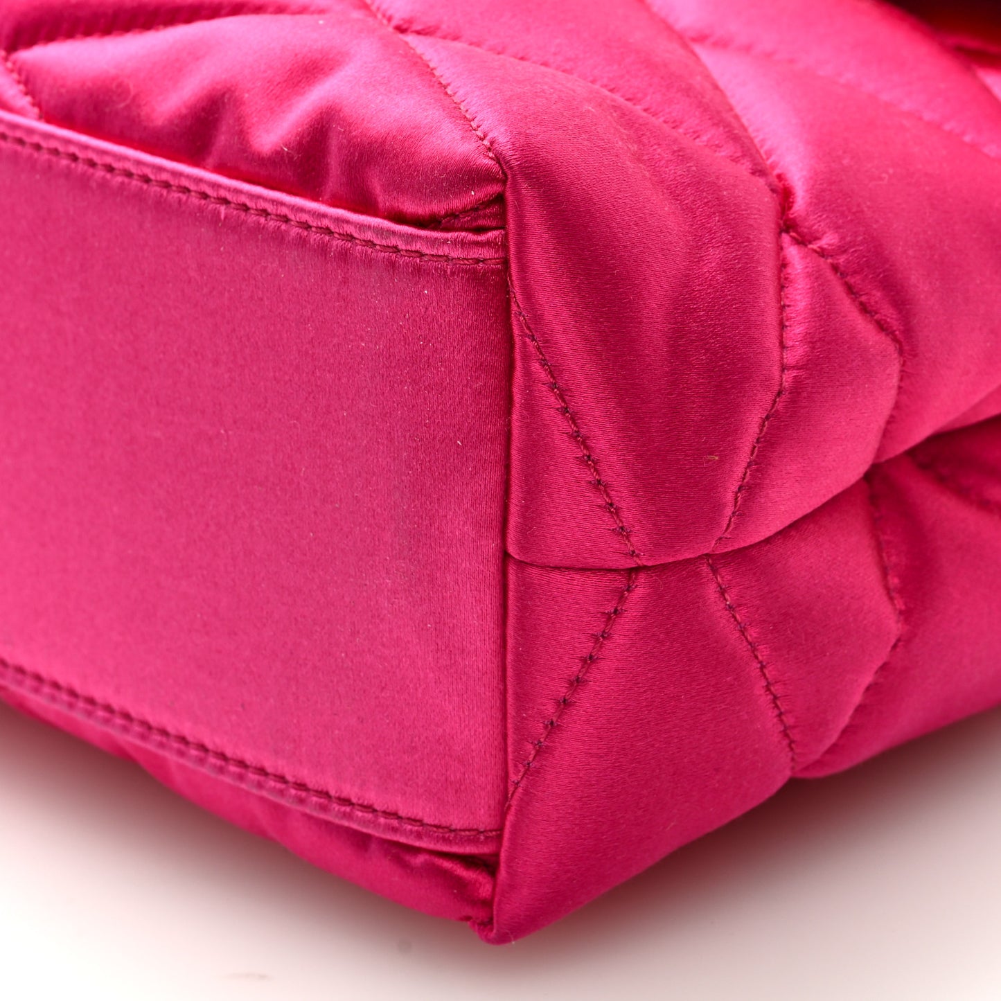 Satin Quilted Sade Puffer Envelope Clutch Bubblegum