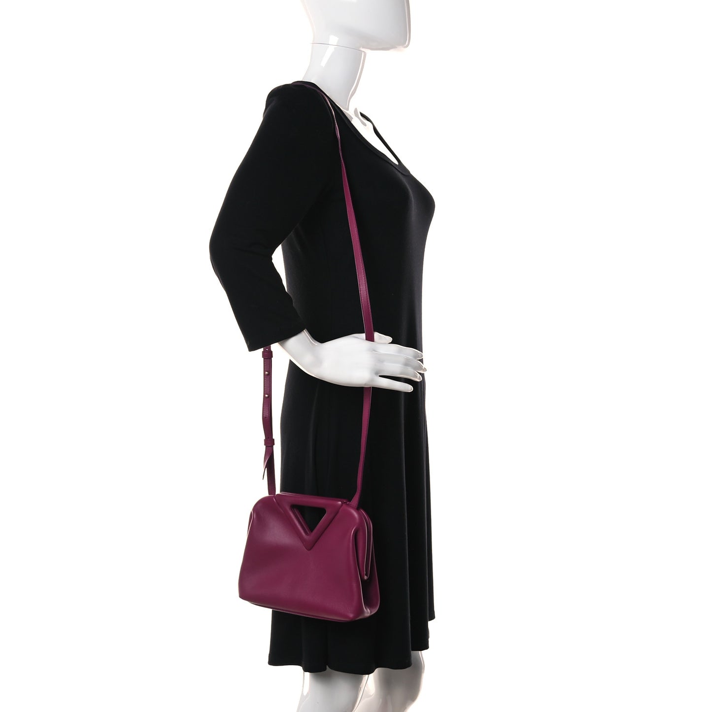 Calfskin Small The Point Triangle Bag Cinnabar