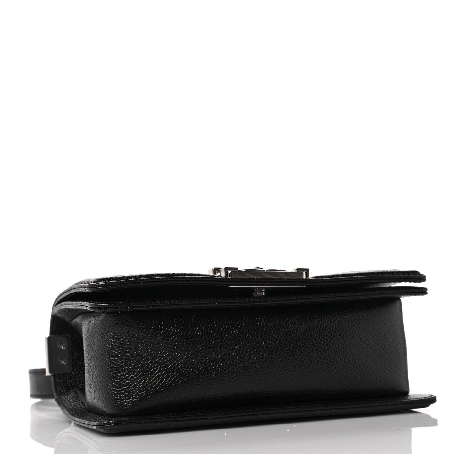 Caviar Chevron Quilted Small Boy Flap Black