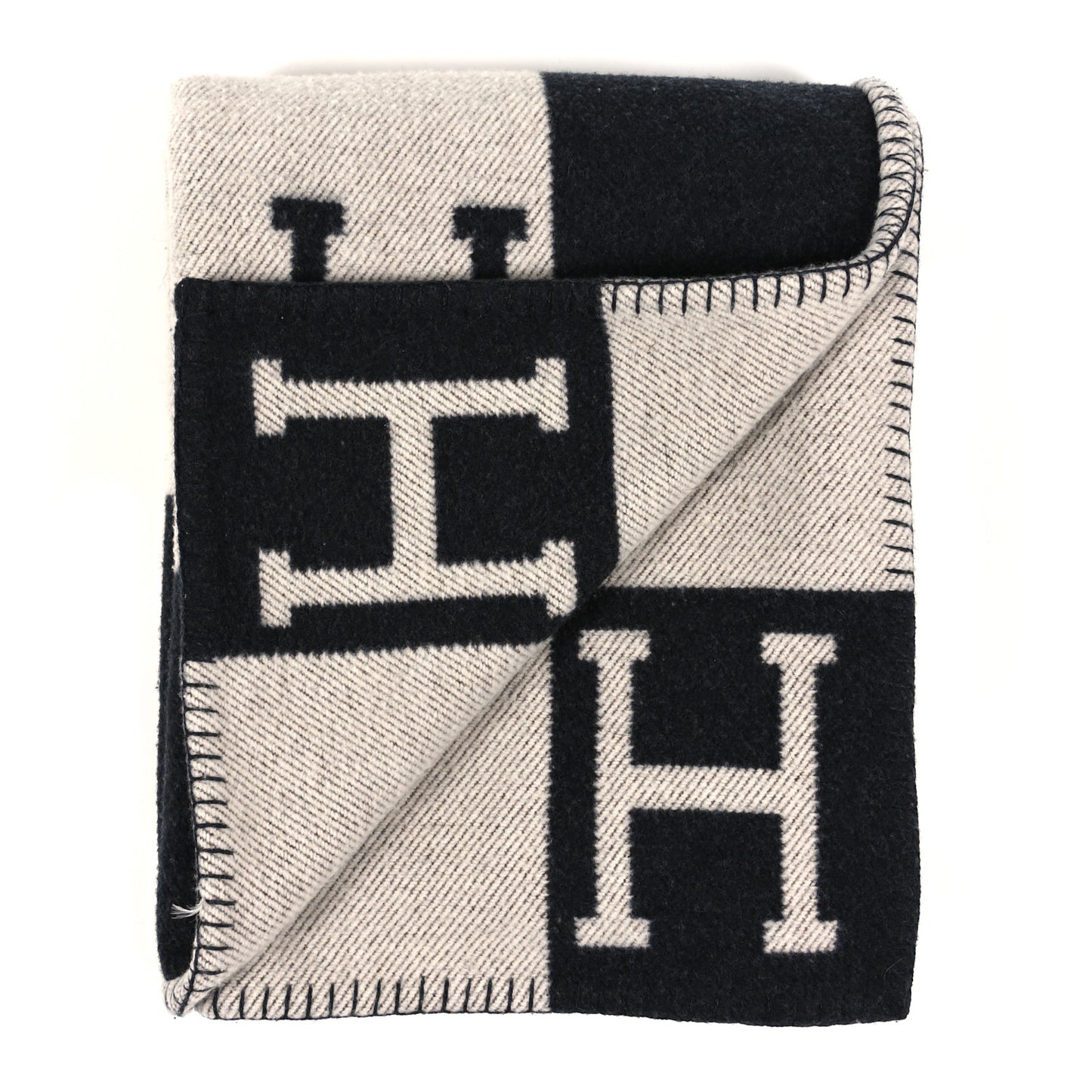 Wool Cashmere Avalon Blanket Ecru Gris Fonce
