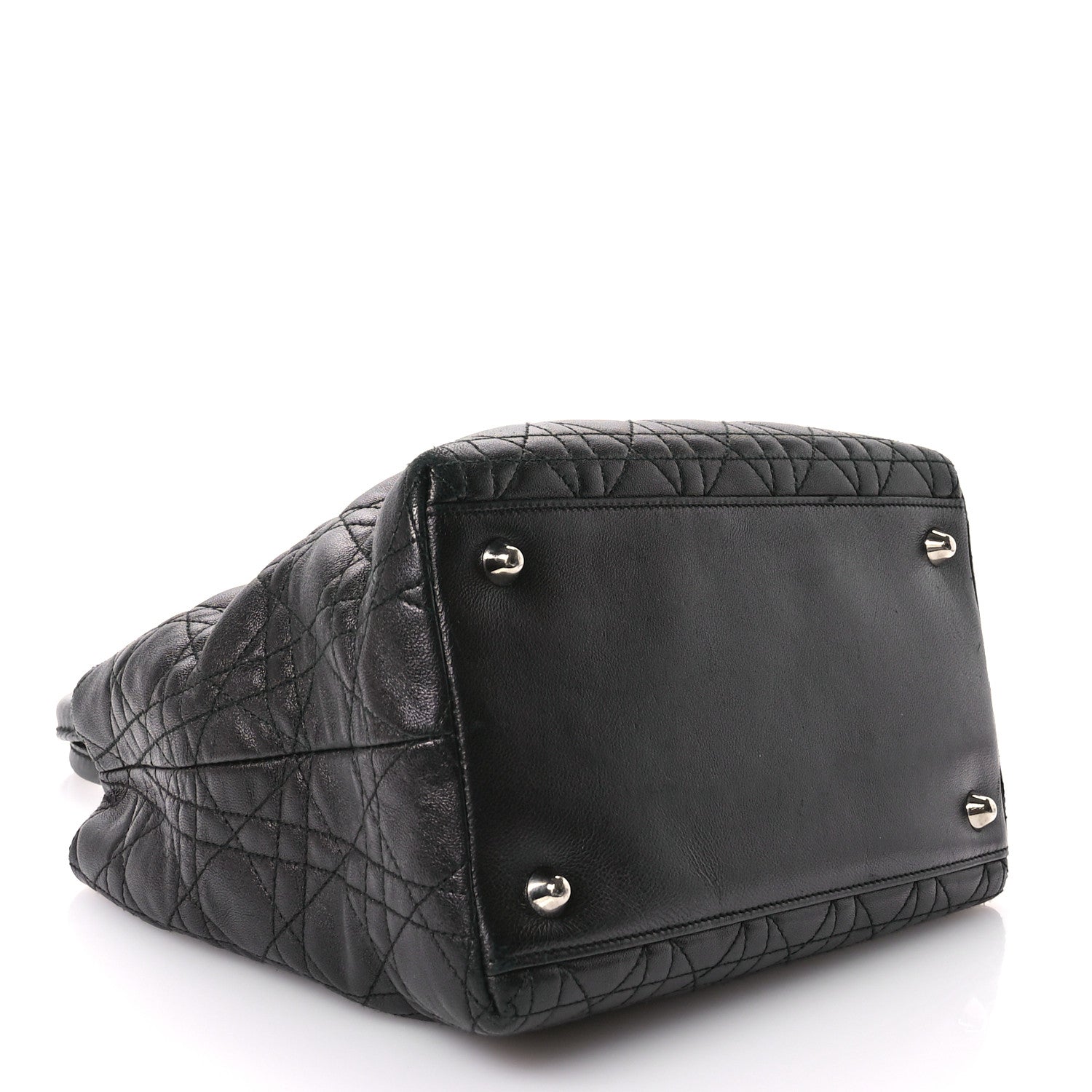 Christian Dior Lambskin Cannage Small Soft Lady Dior Tote Black 4 of 13