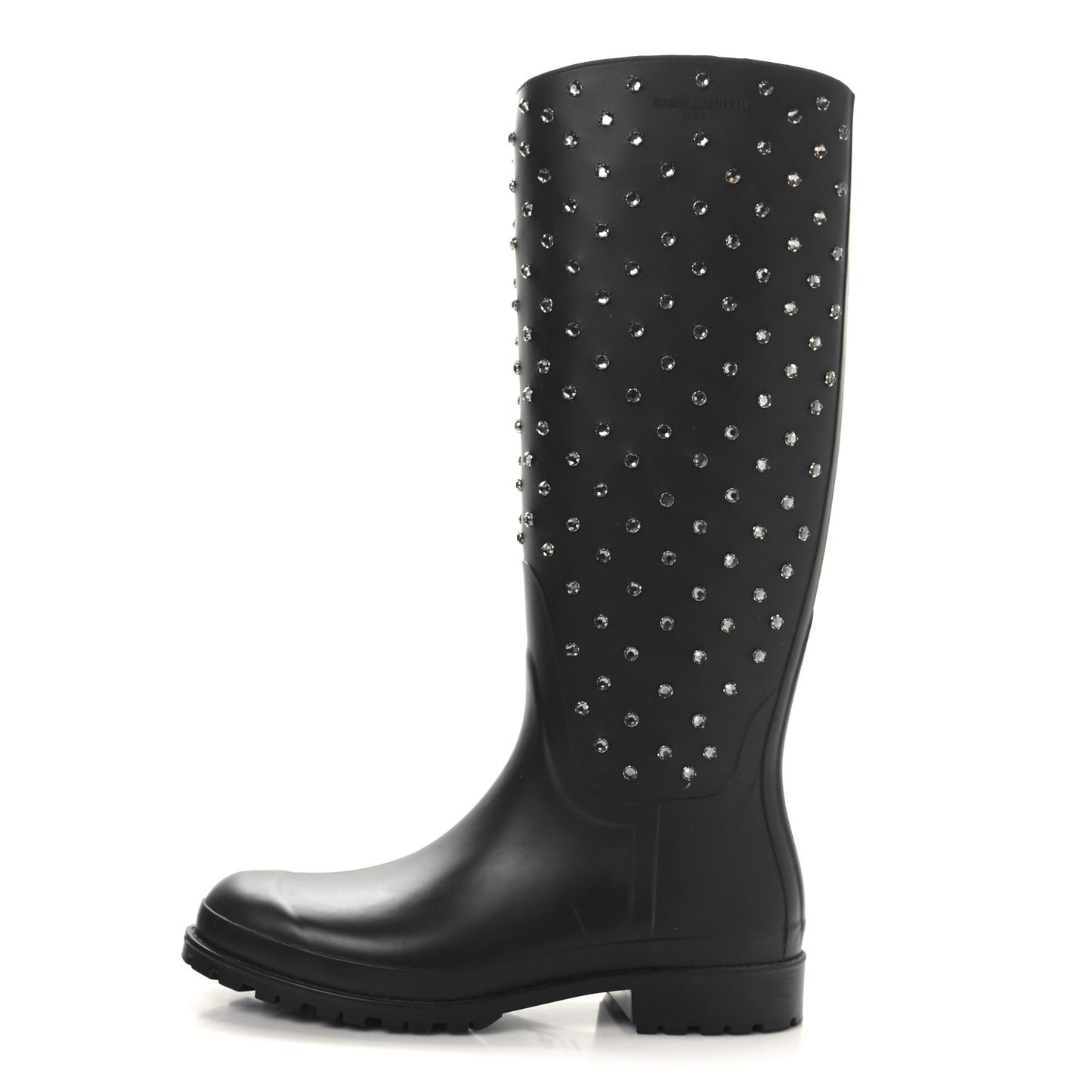 Rubber Studded Festival Rain Boots 42 Black