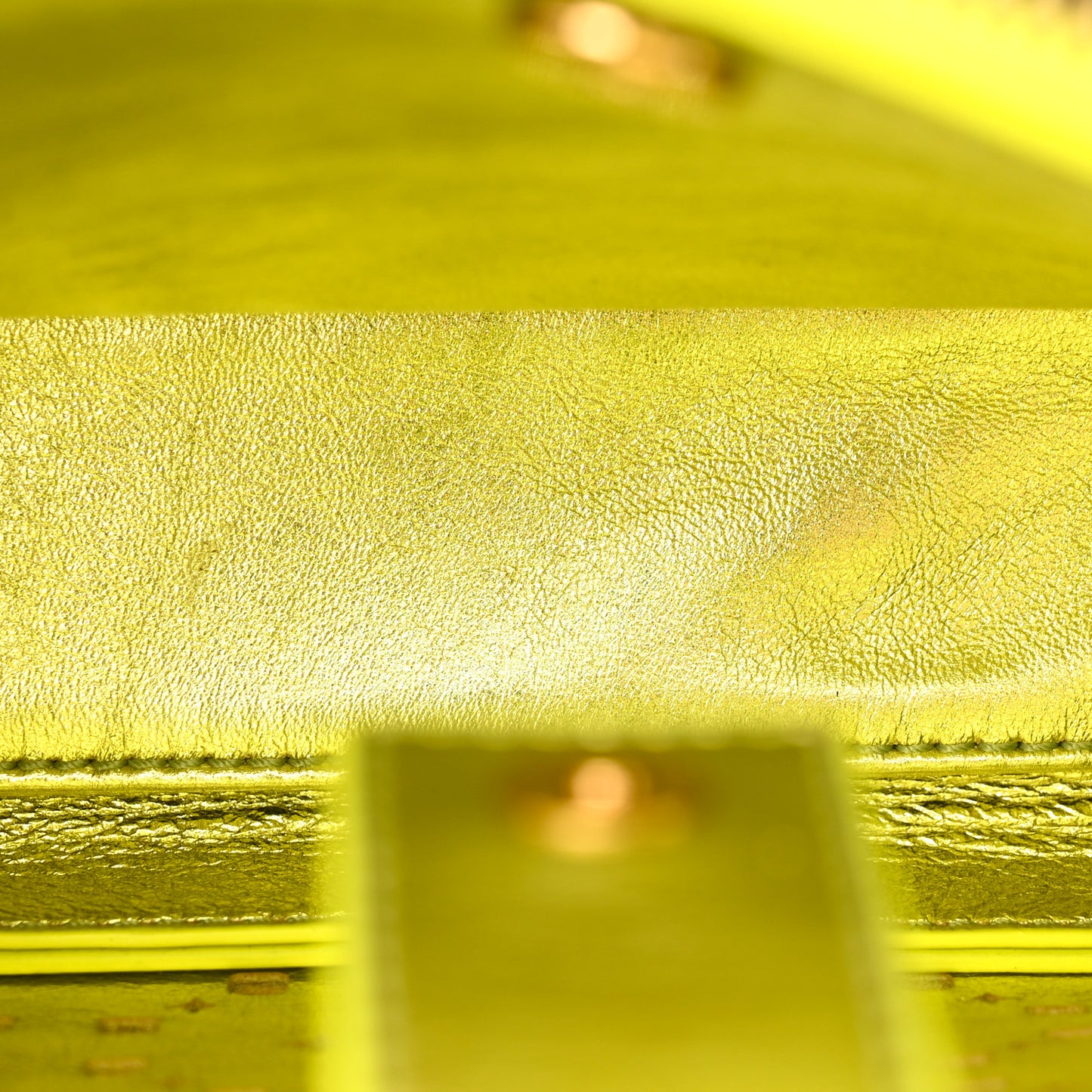 Perforated Calfskin Studded Mini Milla Tote Neon Yellow