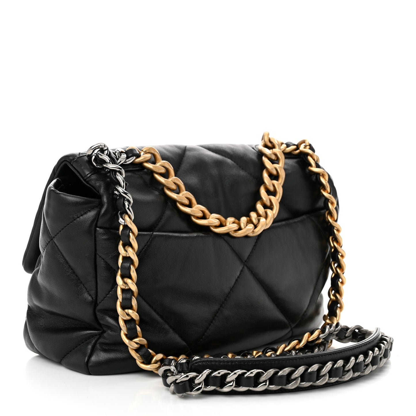 Lambskin Quilted Medium Chanel 19 Flap Black
