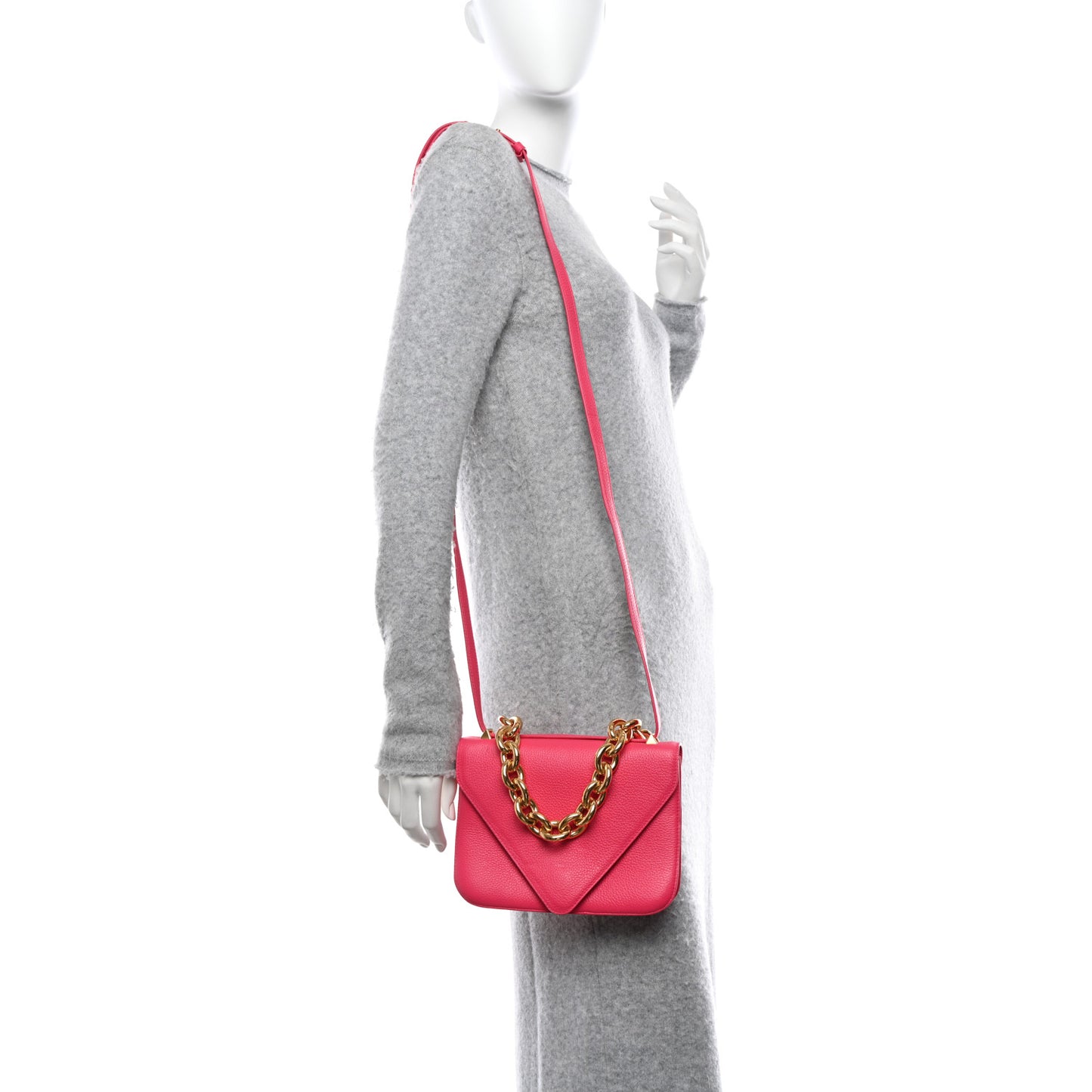 BOTTEGA VENETA Calfskin Mount Envelope Bag Pink