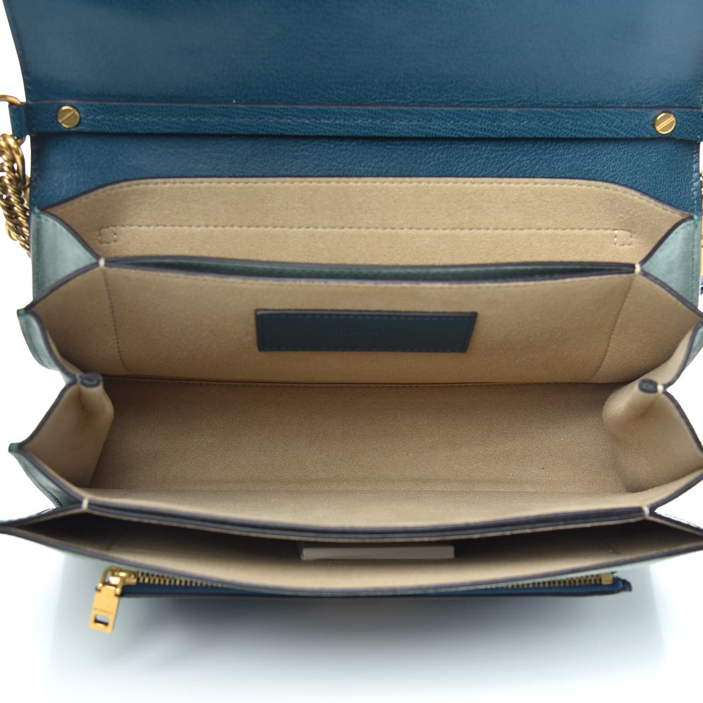 Goatskin Medium GV3 Shoulder Bag Blue Pistachio