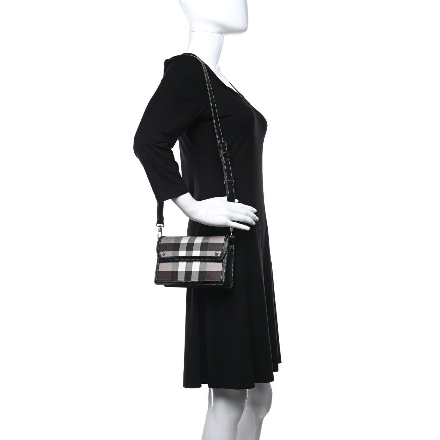 E-Canvas Giant Check Oscar Crossbody Dark Birch