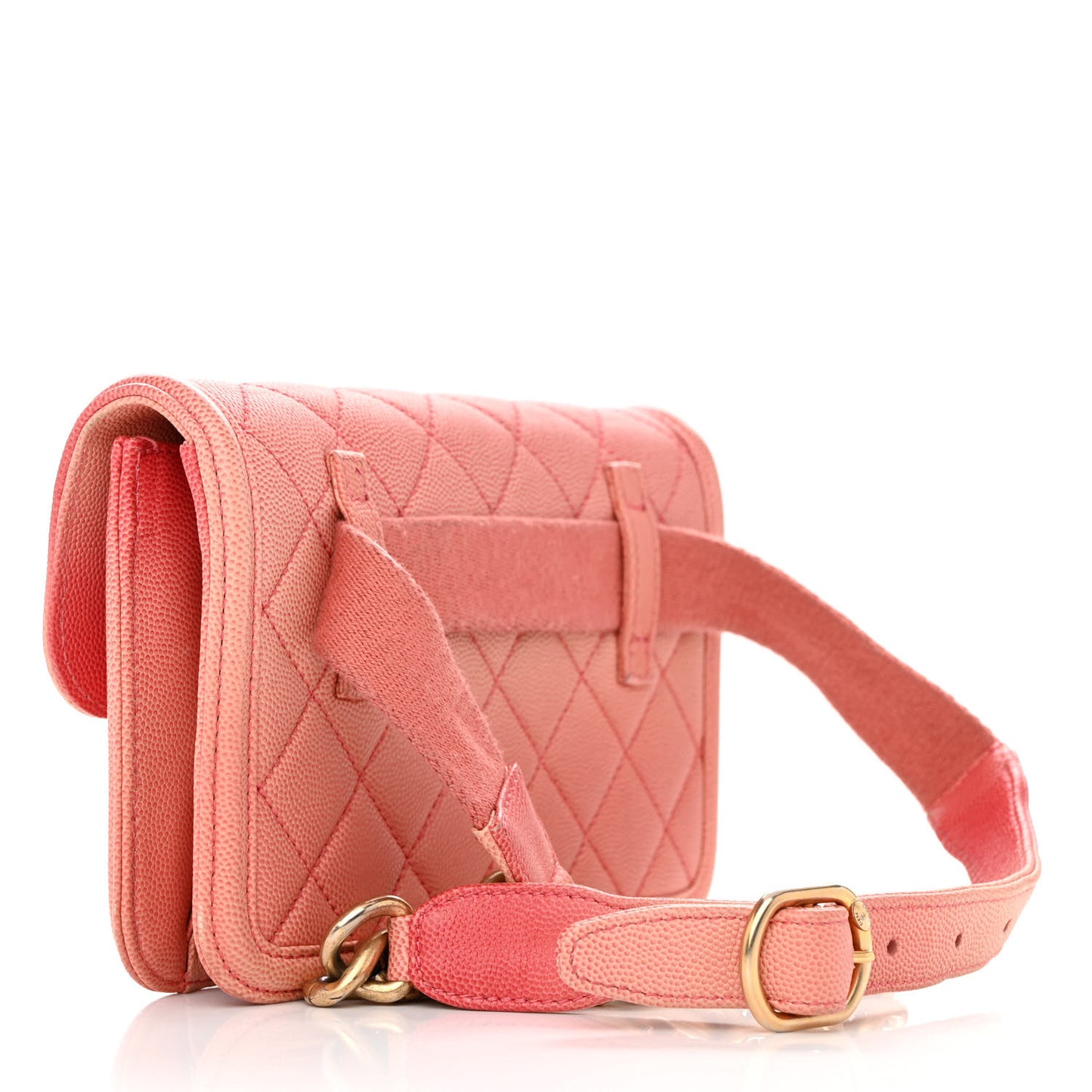 Caviar Quilted Sunset On The Sea Waist Bag Coral