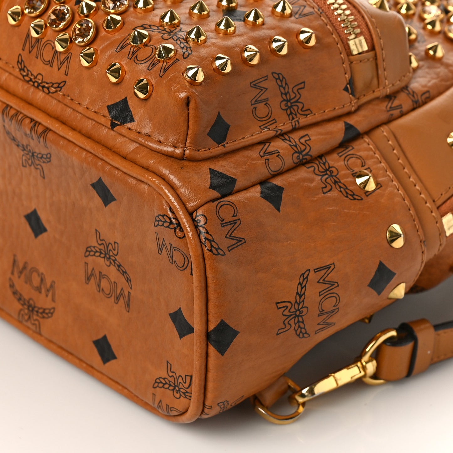 Visetos Swarovski X-Mini Stark Diamond Backpack Cognac