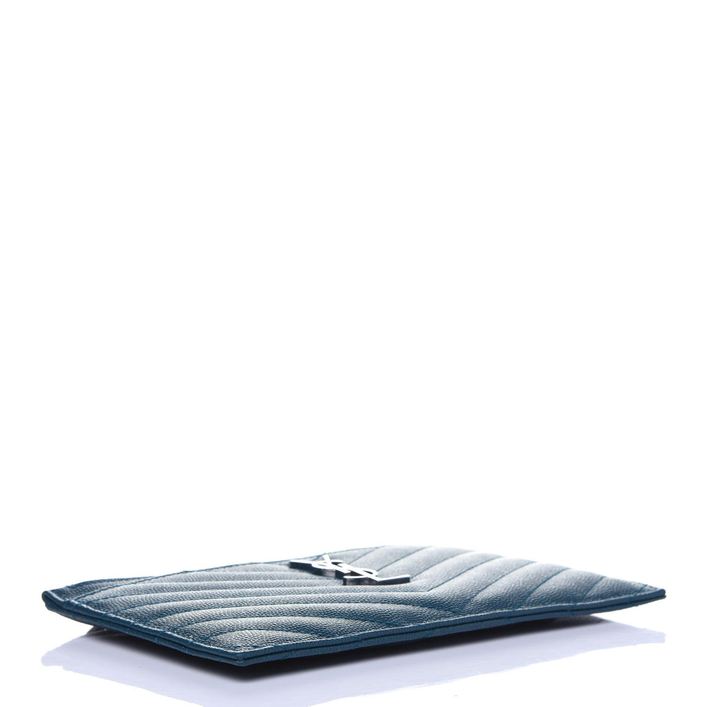 Grain De Poudre Matelasse Chevron Monogram Bill Pouch Peacock Green