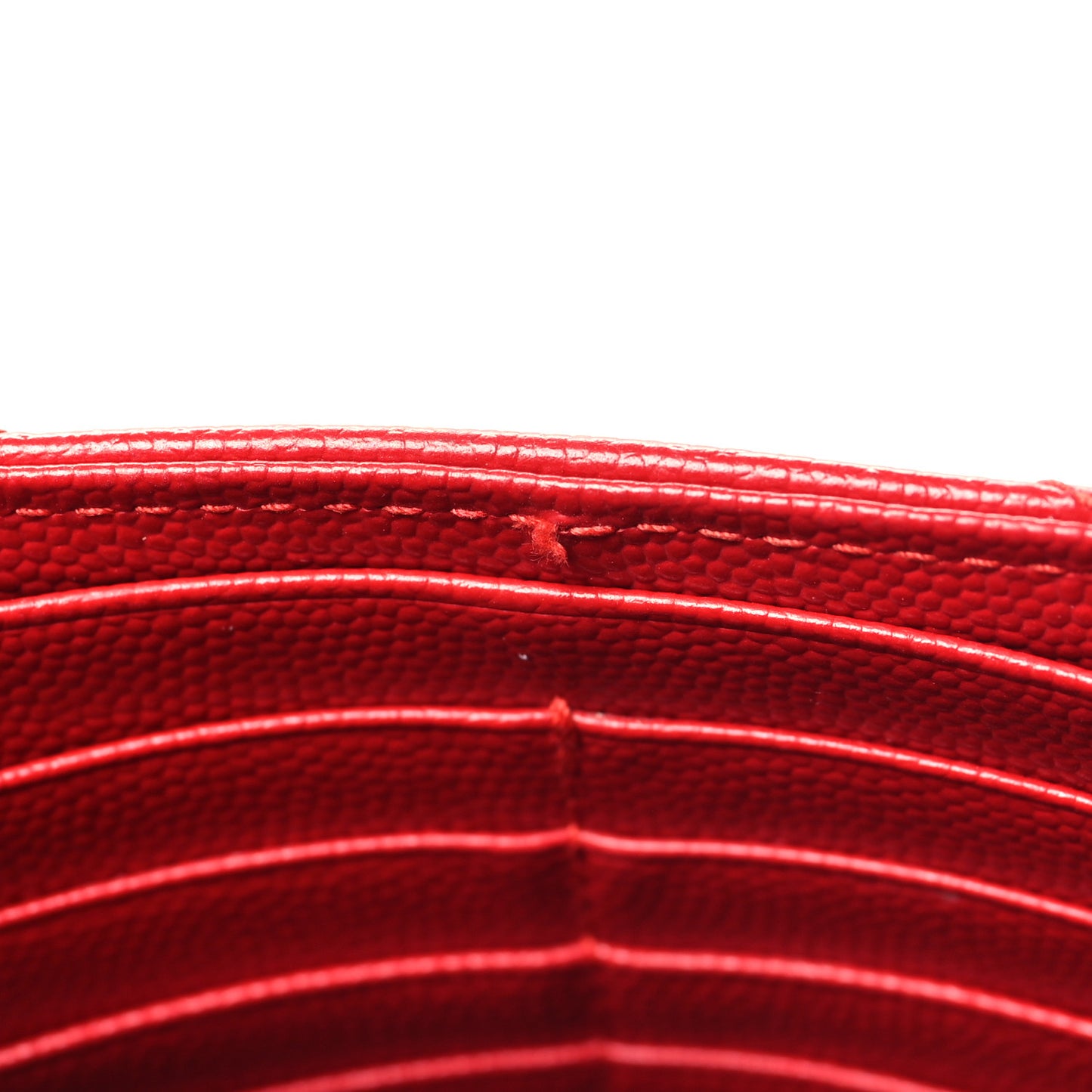 Grain De Poudre Matelasse Chevron Monogram Chain Wallet Red
