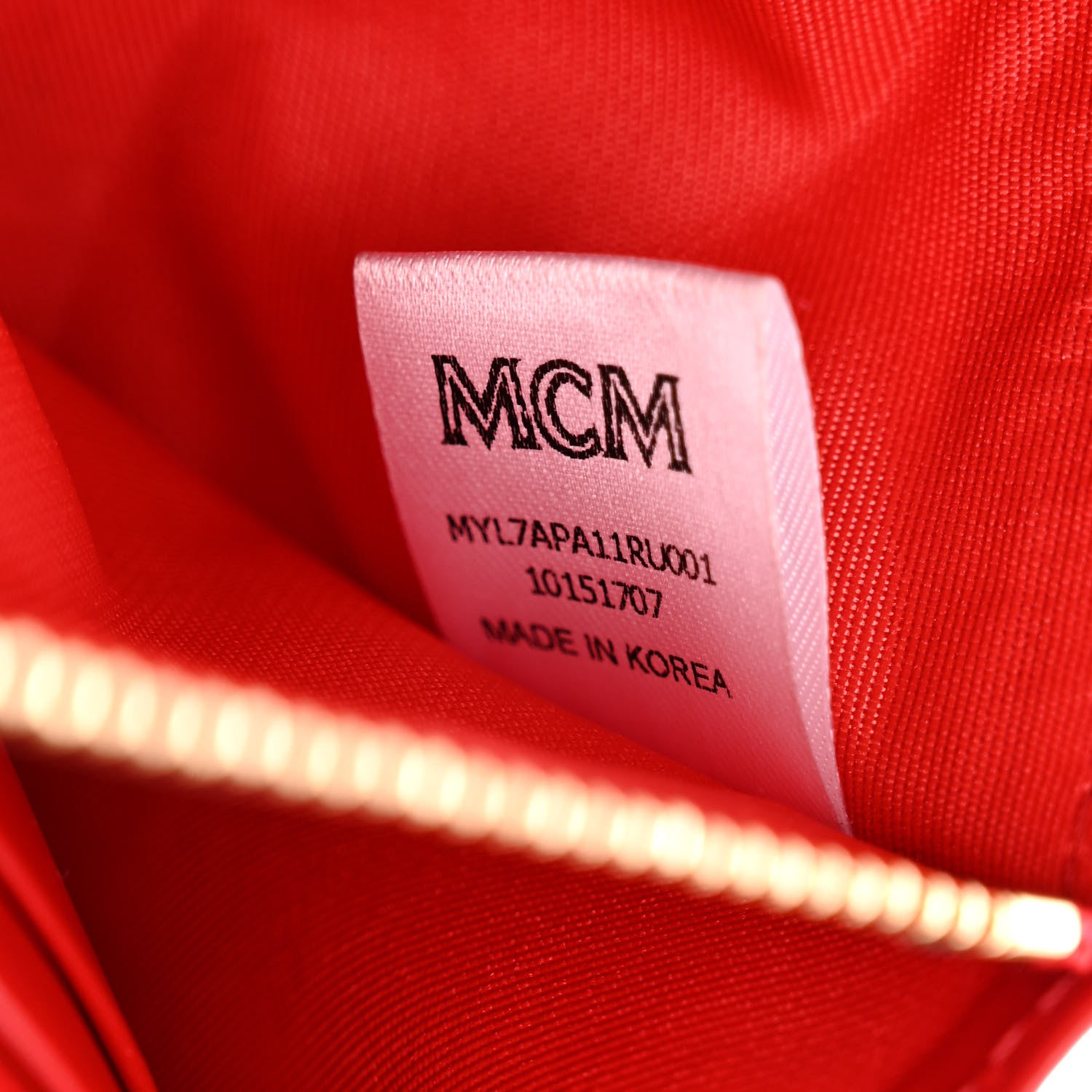 MCM Visetos Large Patricia Wallet On Chain Red 5 of 8