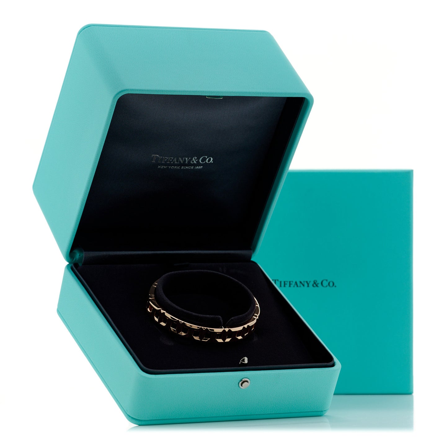 18K Rose Gold Wide T True Hinged Bangle Bracelet
