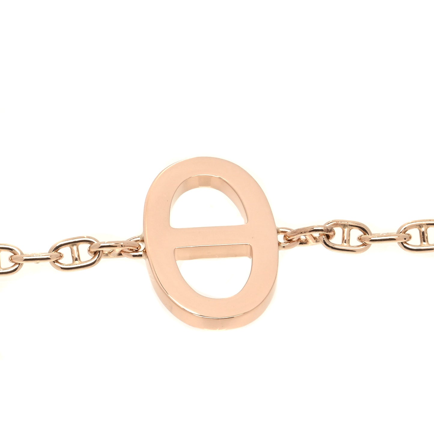 18K Rose Gold Diamond Chaine D'Ancre Contour Bracelet XS