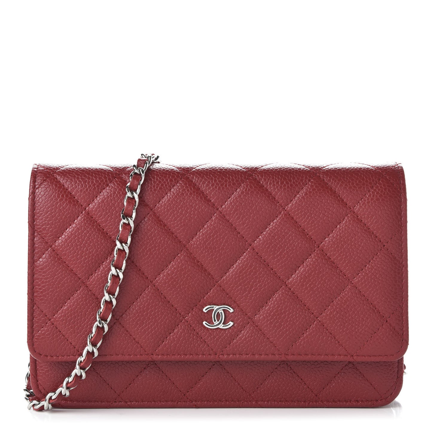 Caviar Quilted Wallet On Chain WOC Red