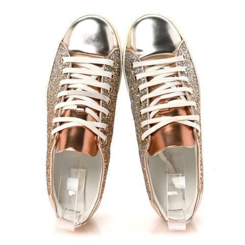 Metallic Glitter Frontrow Sneakers 37 Rose Gold