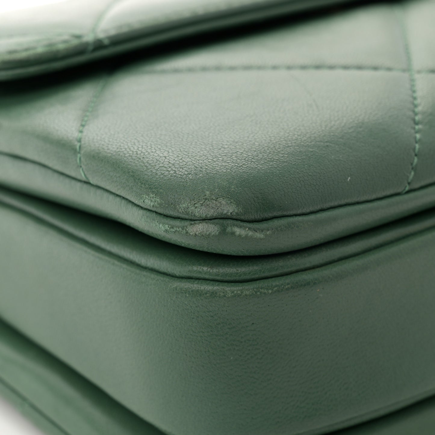 Lambskin Quilted Small Trendy CC Flap Dual Handle Bag Green