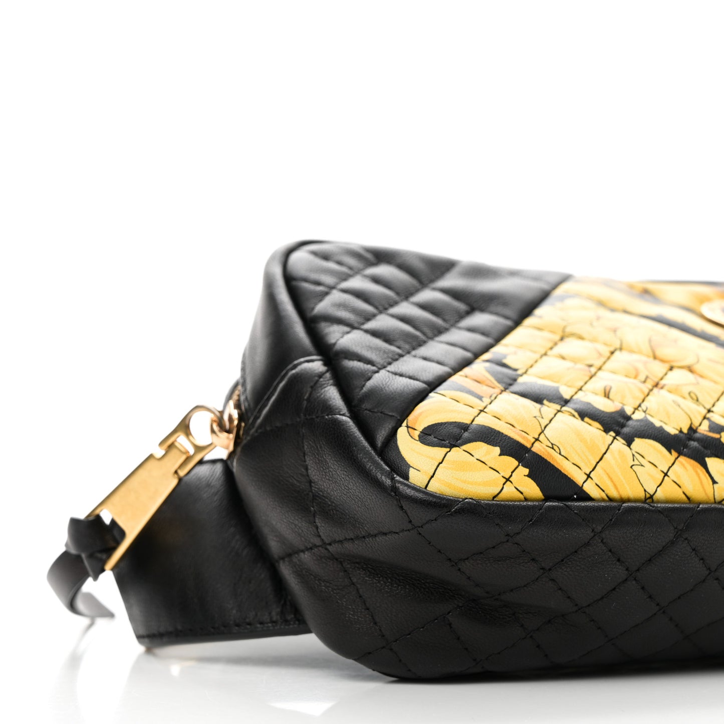 Nappa Barocco Printed Quilted Vanitas Medea Belt Bag Black