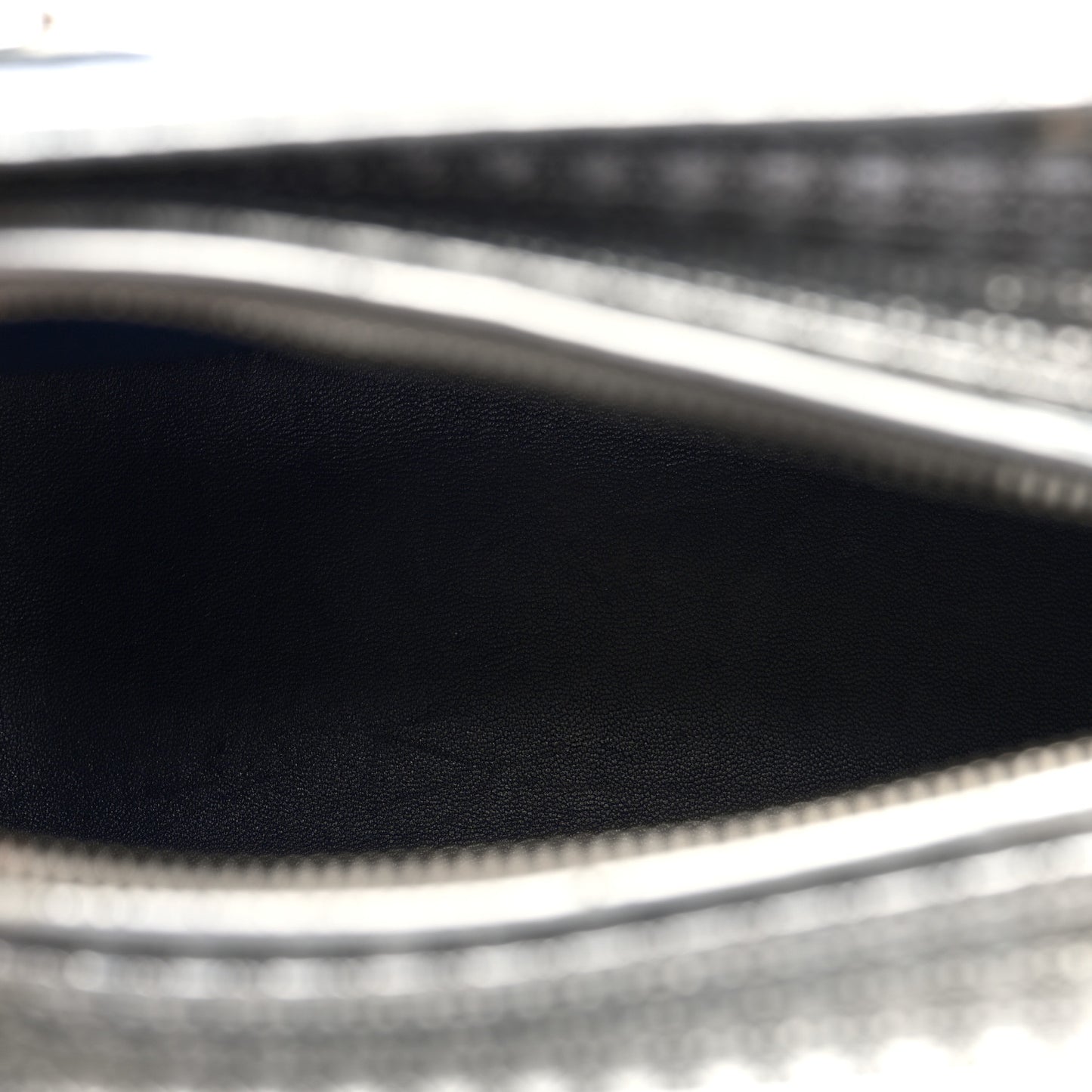 Metallic Patent Micro-Cannage Gradient Medium Lady Dior Silver Blue