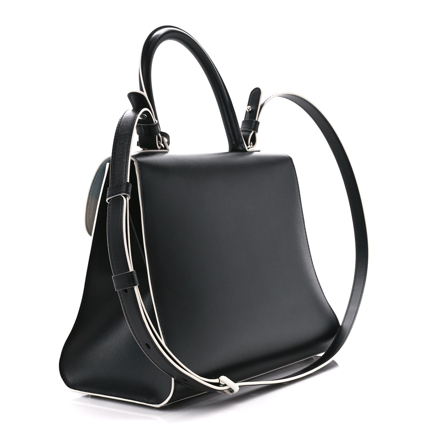 Delvaux Box Calfskin MM Brillant Clouds Satchel Black Ciel 3 of 14