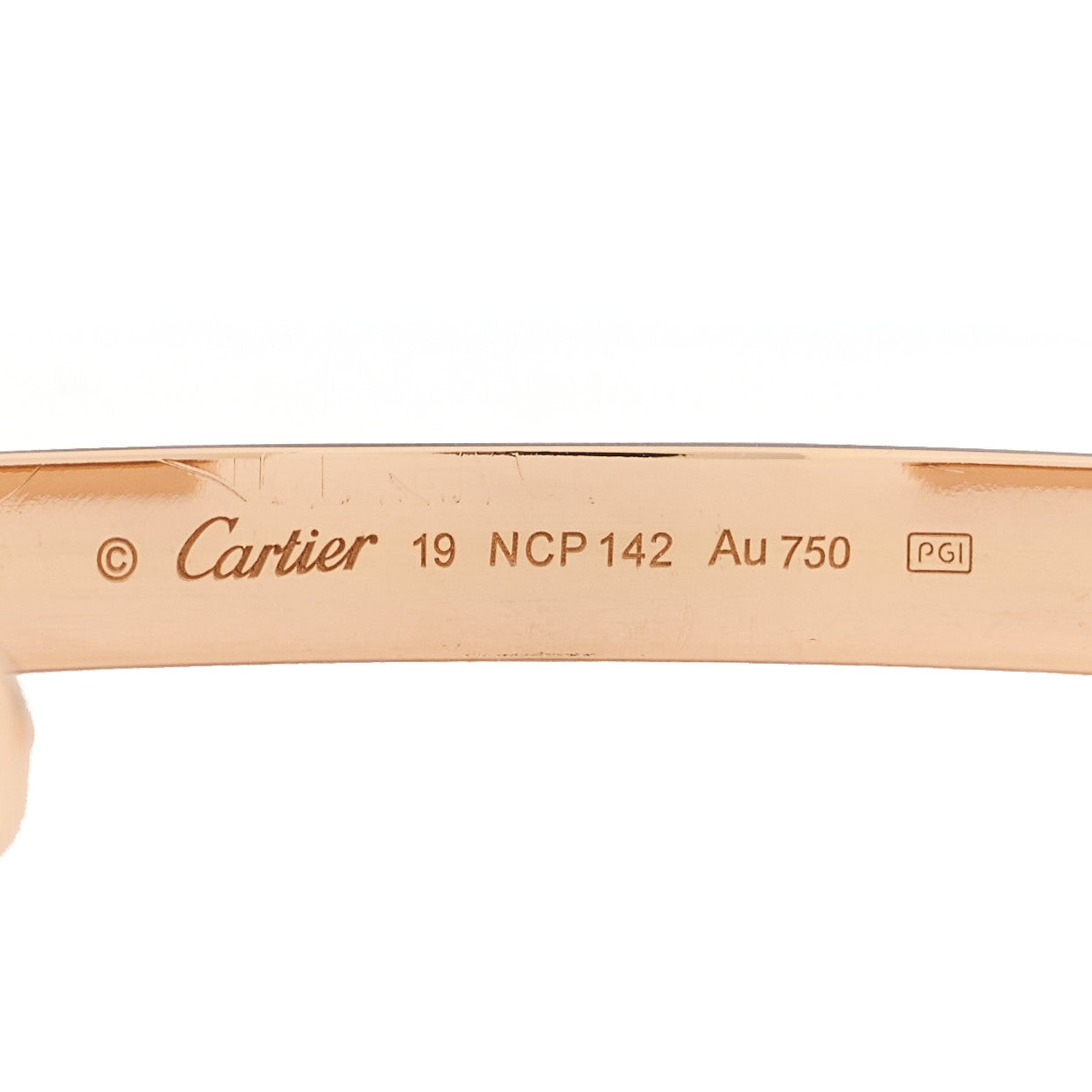18K Pink Gold LOVE Cuff Bracelet 19