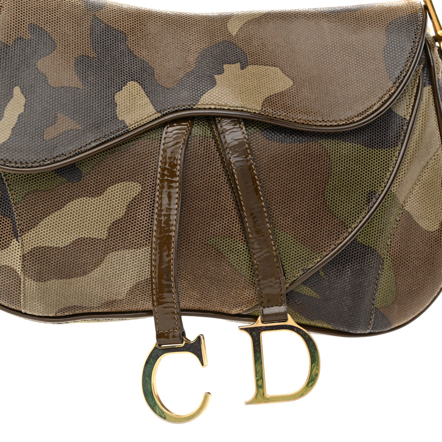 Pixelated Calfskin Camouflage Double Saddle Bag