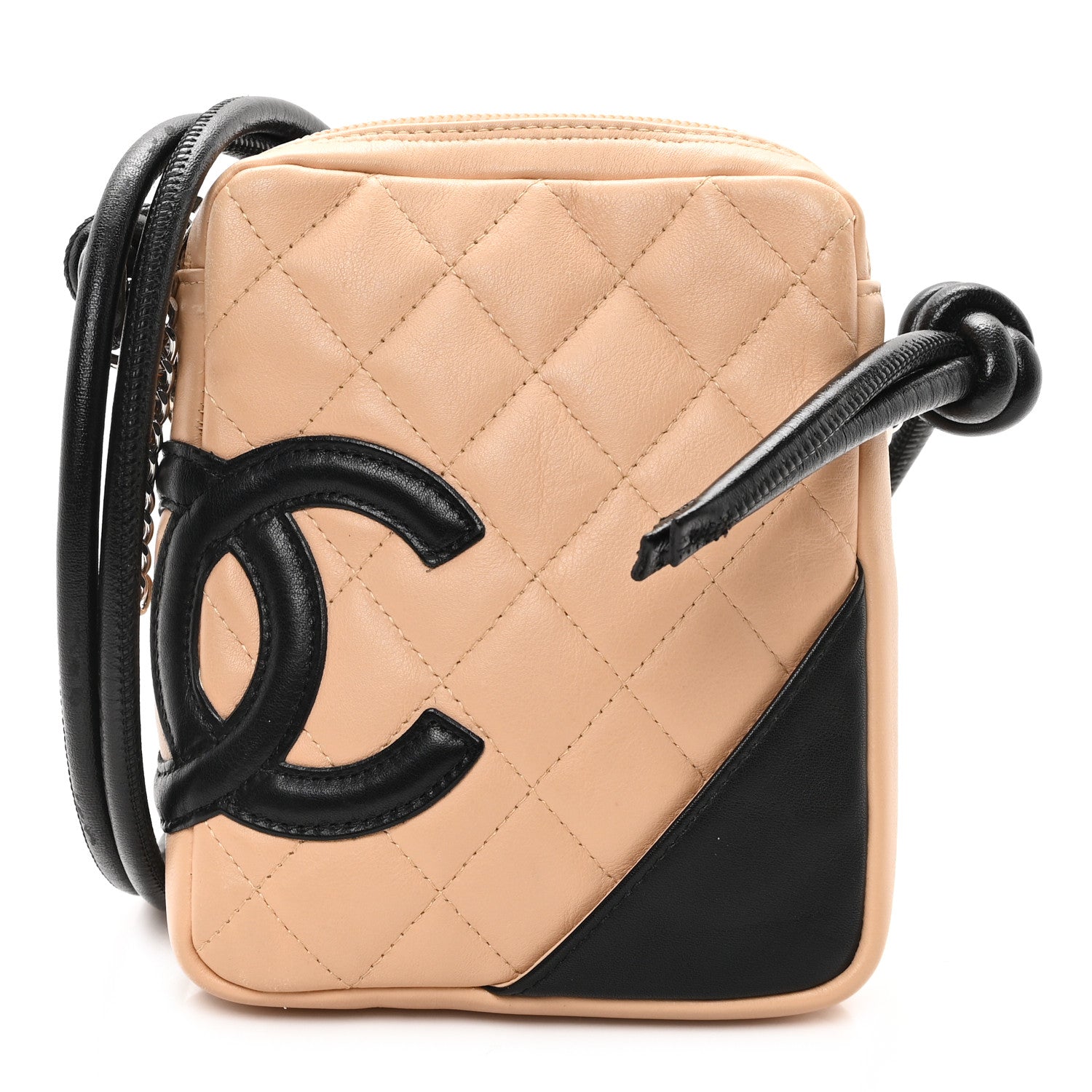 Chanel Calfskin Quilted Small Cambon Messenger Beige Black 1 of 13
