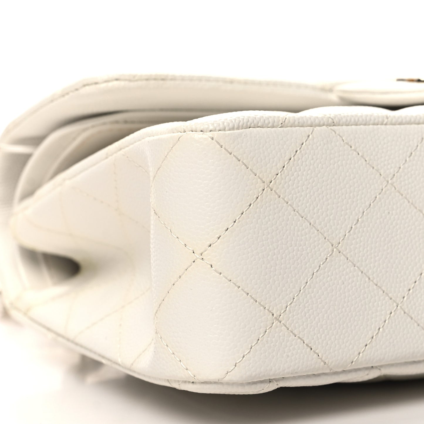Caviar Quilted Small Double Flap White