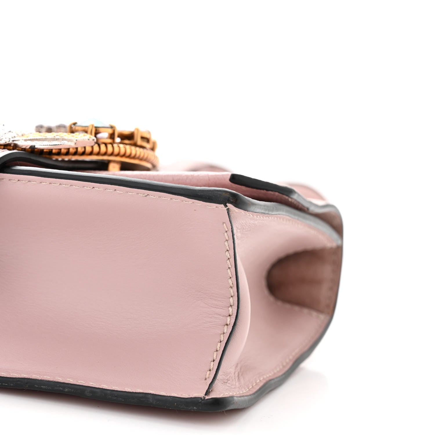 Miu Miu Goatskin Madras Soft Calf Crystal Embellished Shoulder Bag Mughetto 10 of 10