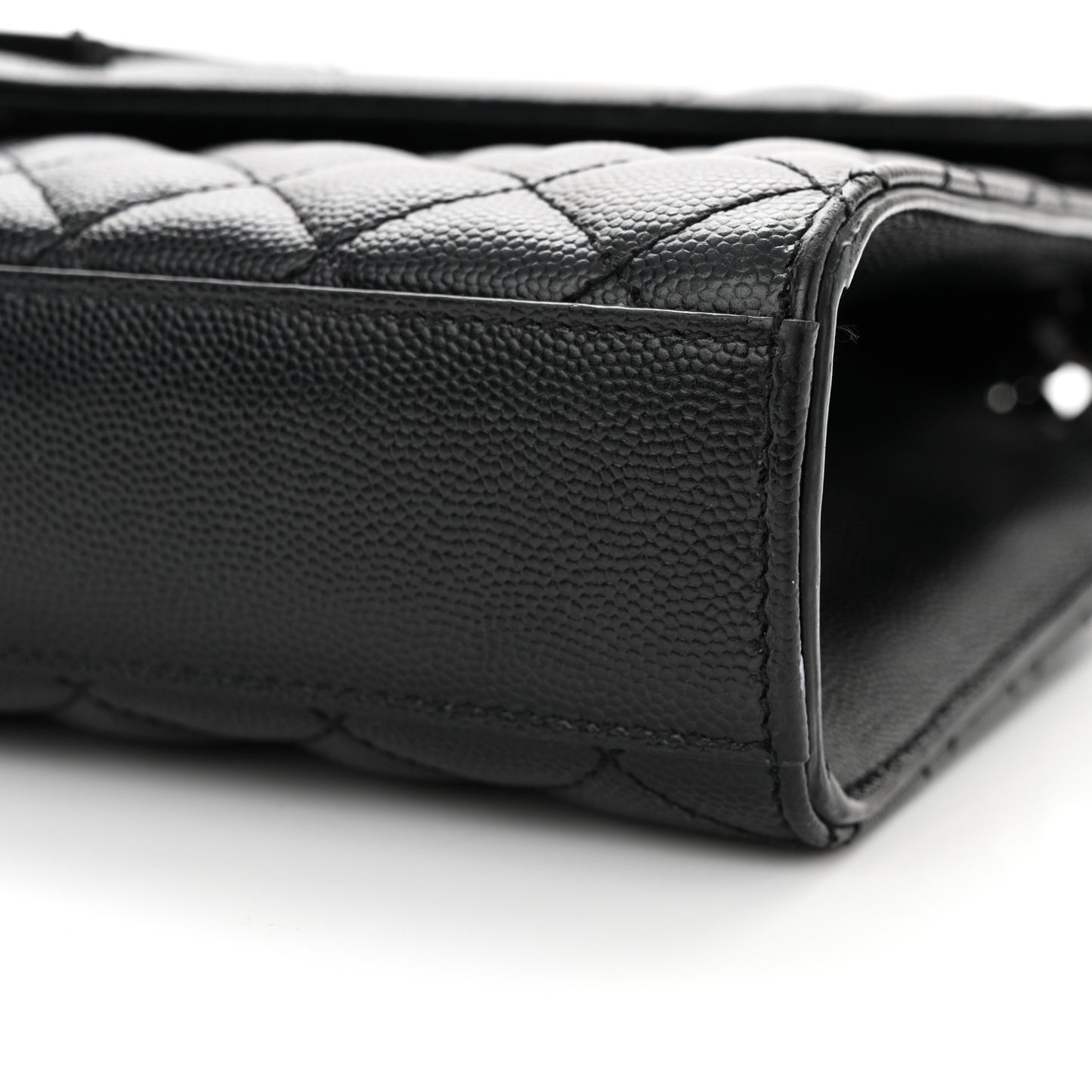 Grain De Poudre Textured Mixed Matelasse Triquilt Medium Monogram Monochrome Satchel Black