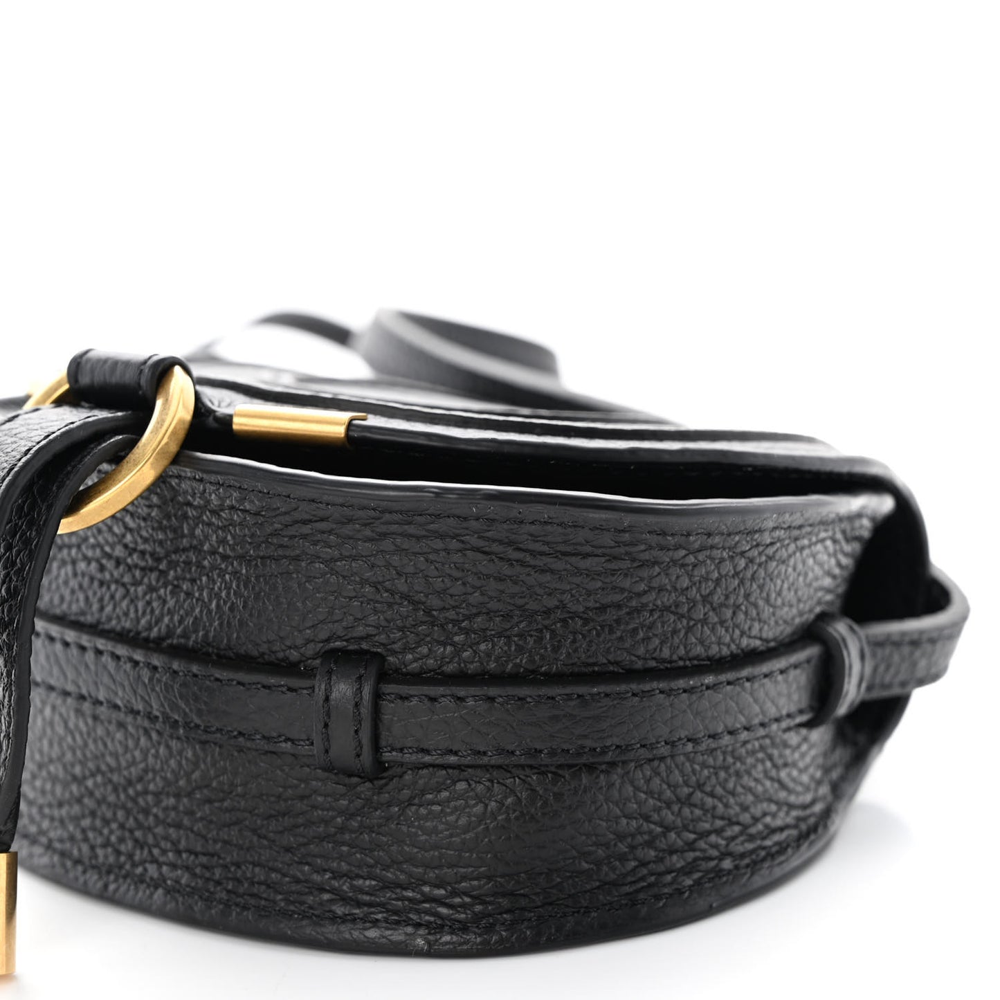 Calfskin Nano Marcie Saddle Bag Black